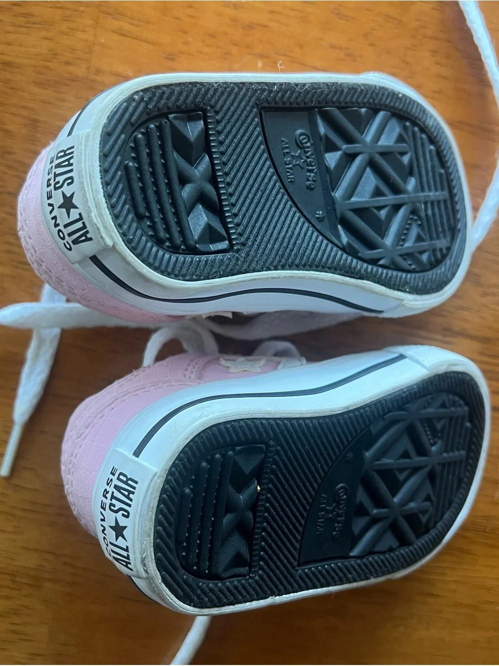 ADORABLE! Converse Kids Pink and White Lace-Up Sneakers